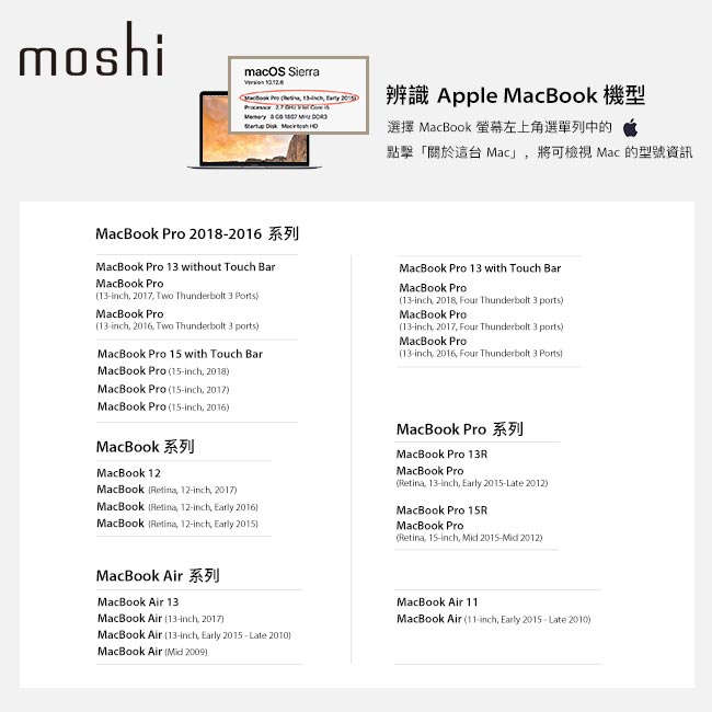 Moshi ClearGuard MB 超薄鍵盤膜（with Touch Bar，美版）