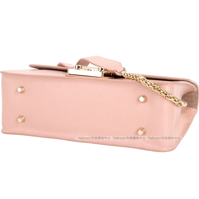 FURLA Metropolis 粉裸色壓紋皮革肩背包(展示品)