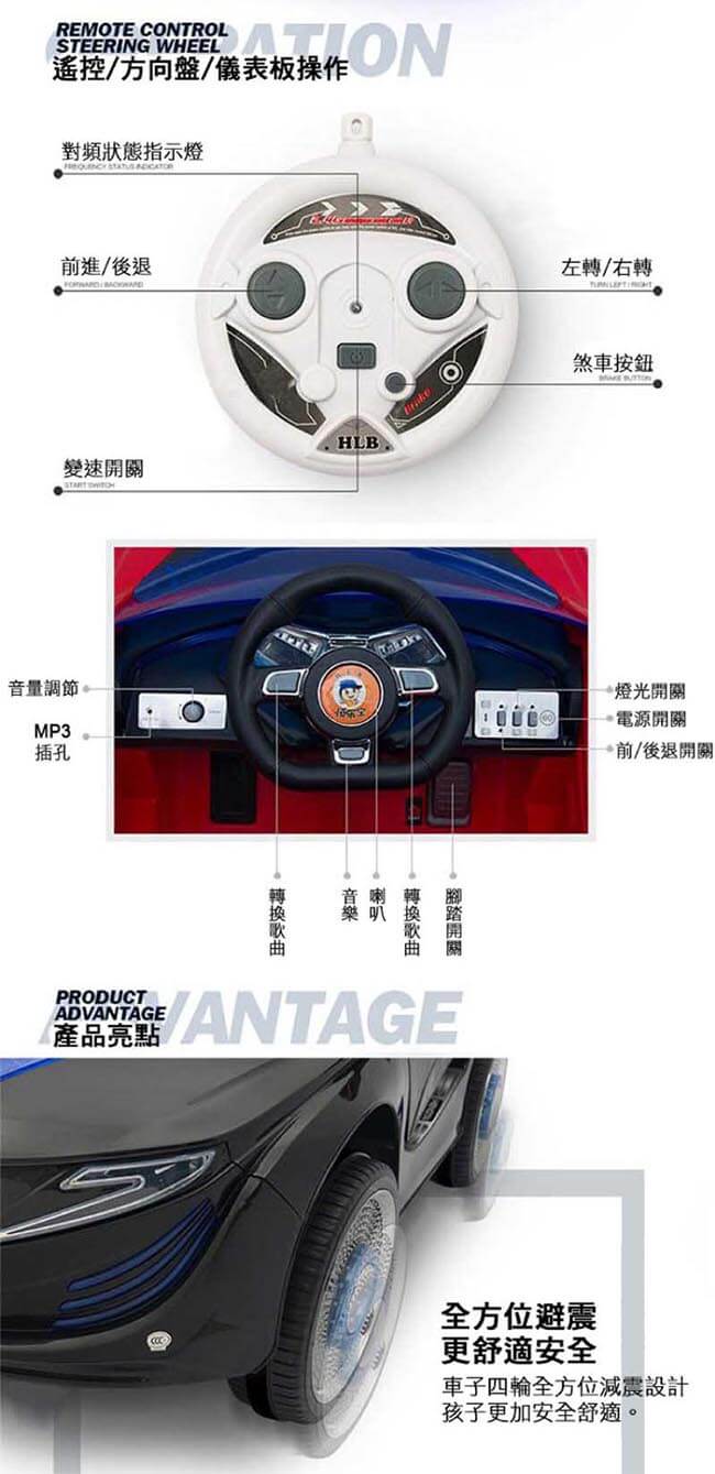 TECHONE MOTO11 兒童電動雙開車門跑車/炫彩發光車輪/可外接MP3