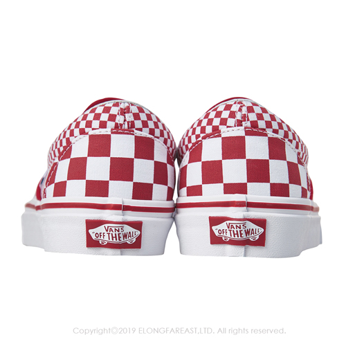 (女)VANS Classic Slip-On 棋盤格休閒懶人鞋*紅白