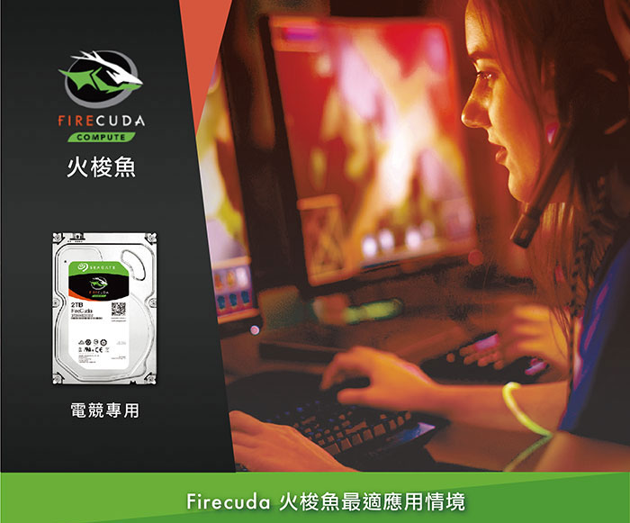 Seagate火梭魚FireCuda 1TB+8G SSD 3.5吋固態混合硬碟