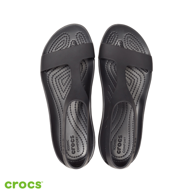 Crocs 卡駱馳 (女鞋) 瑟琳娜女士素面涼鞋 205469-060