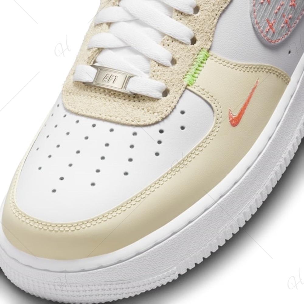 NIKE 耐吉休閒鞋運動鞋AF1 皮革男鞋白黃FB1852-111 Air Force 1 07