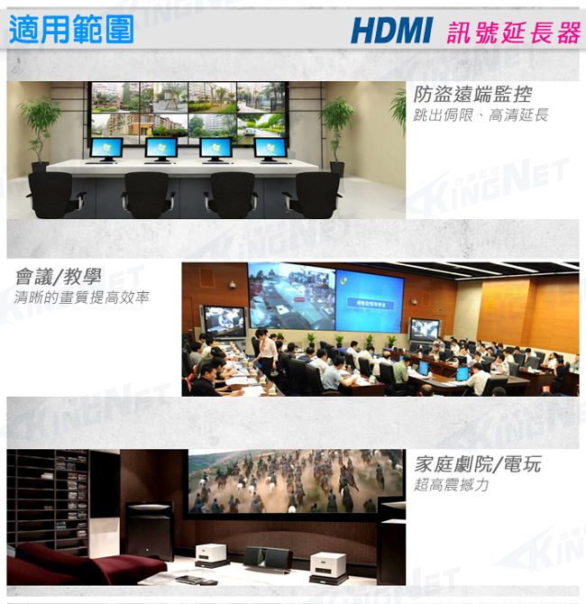 監視器攝影機 KINGNET 監控周邊 HDMI 訊號延長器 30米 30公尺 30M