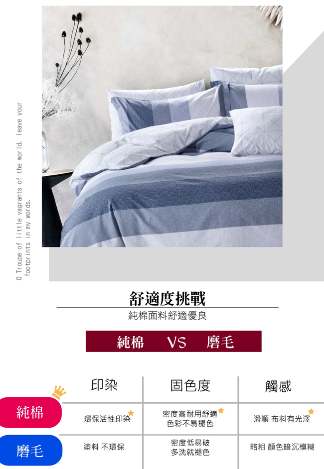 La Lune 台灣製40支精梳純棉涼被單人床包3件組 時尚歐巴