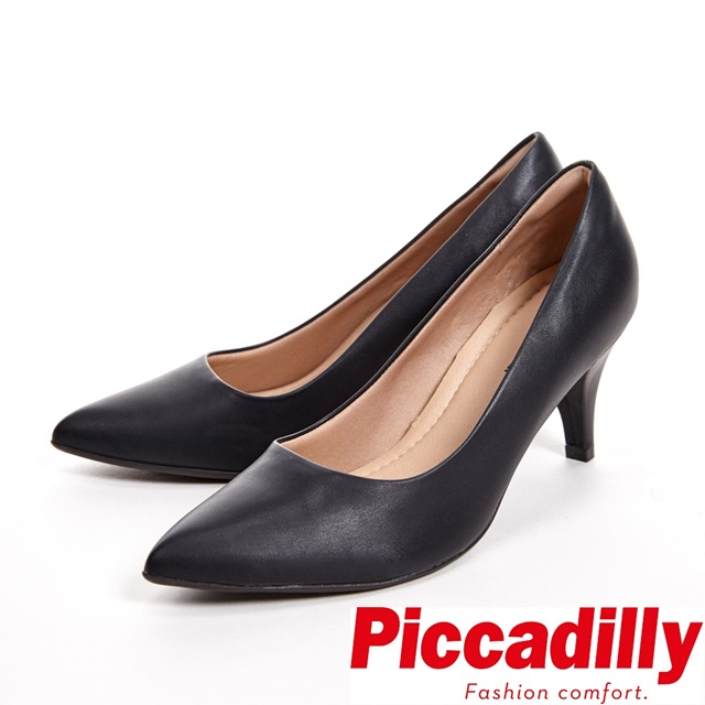 Piccadilly 經典款 尖頭中跟女鞋-黑