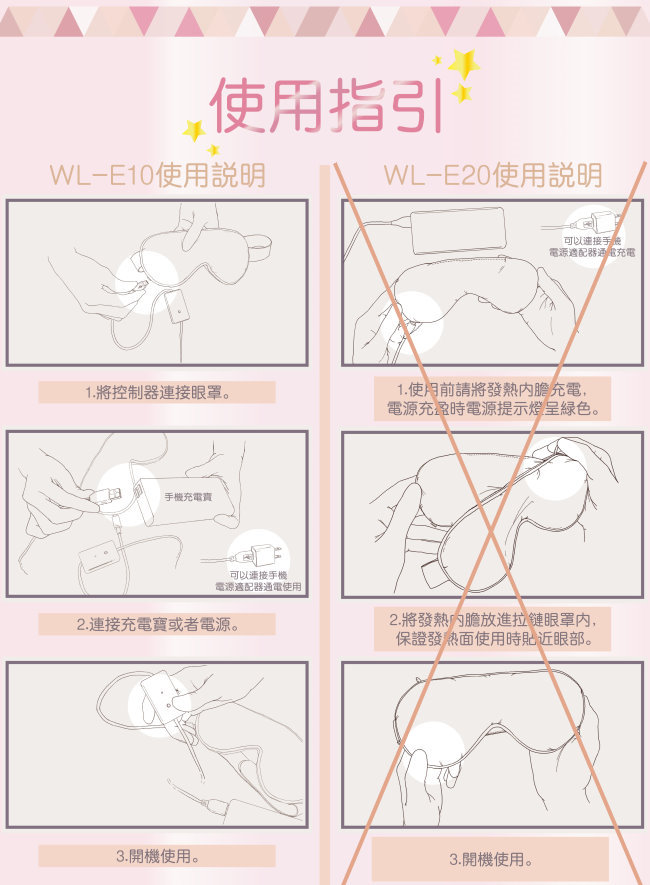 WALSTON 沃爾斯頓三段溫控舒壓熱敷眼罩 WL-E10