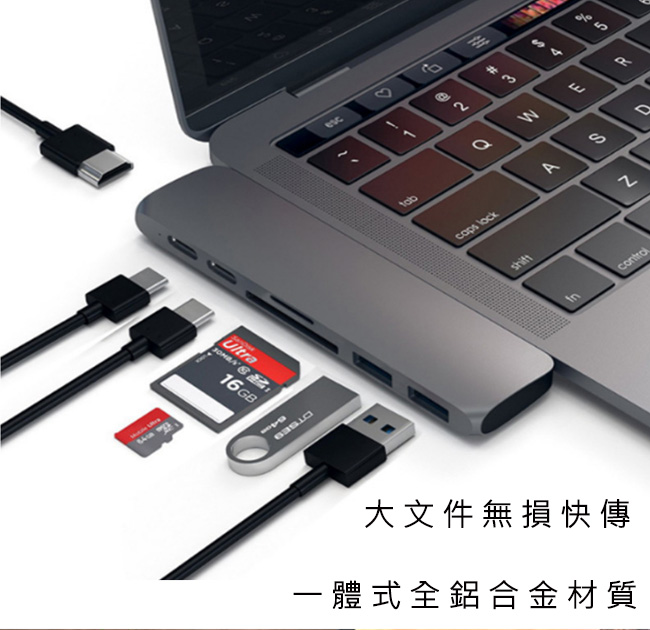 MAX+蘋果電腦擴充七合一Type-c轉HDMI/USB3.0/讀卡機/PD快充