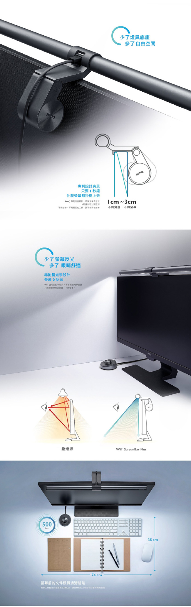 Benq Wit Screenbar Plus螢幕智能掛燈 電腦螢幕週邊 Yahoo奇摩購物中心