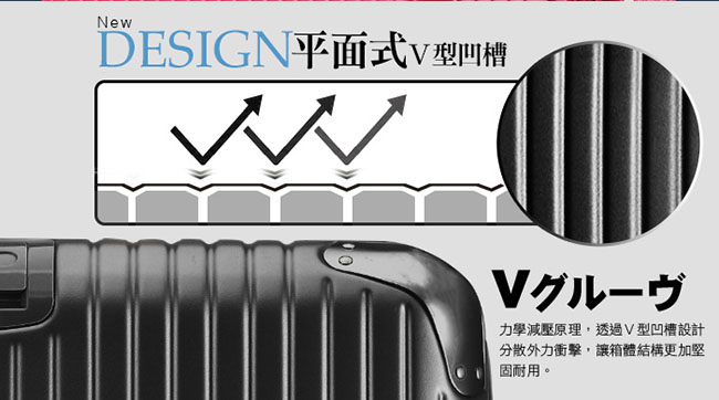 Bogazy 冰封行者Ⅱ 19吋平面式V型設計可加大行李箱(灰色)