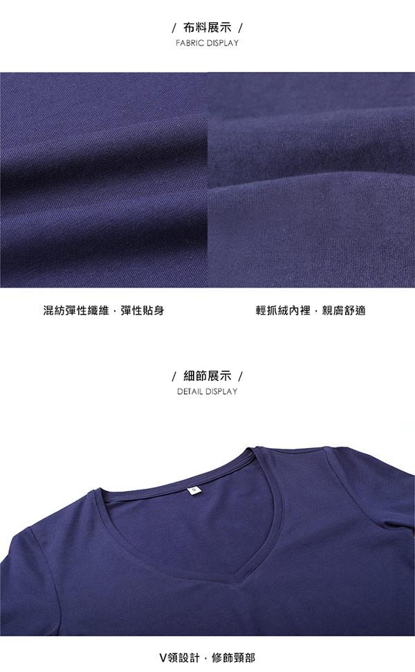 GIORDANO 女款Beau-warmer plus+彈力V領極暖衣-08 黑色