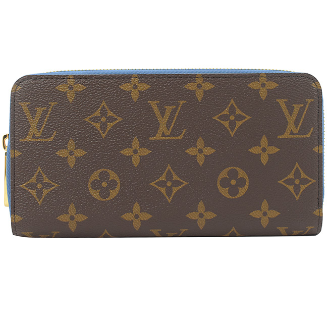 LV M63894經典MONOGRAM花紋PVCㄇ字拉鍊長夾(牛仔藍)