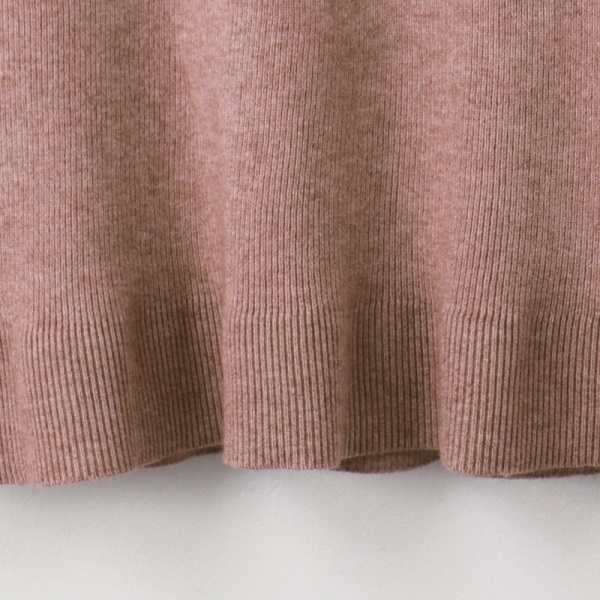 純色包芯紗拼接雪紡假兩件針織毛衣-OB大尺碼