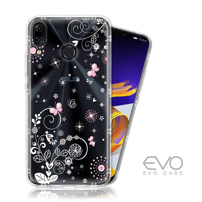 EVO CASE ASUS ZenFone 5 2018 奧地利水鑽殼 - 清新粉蝶