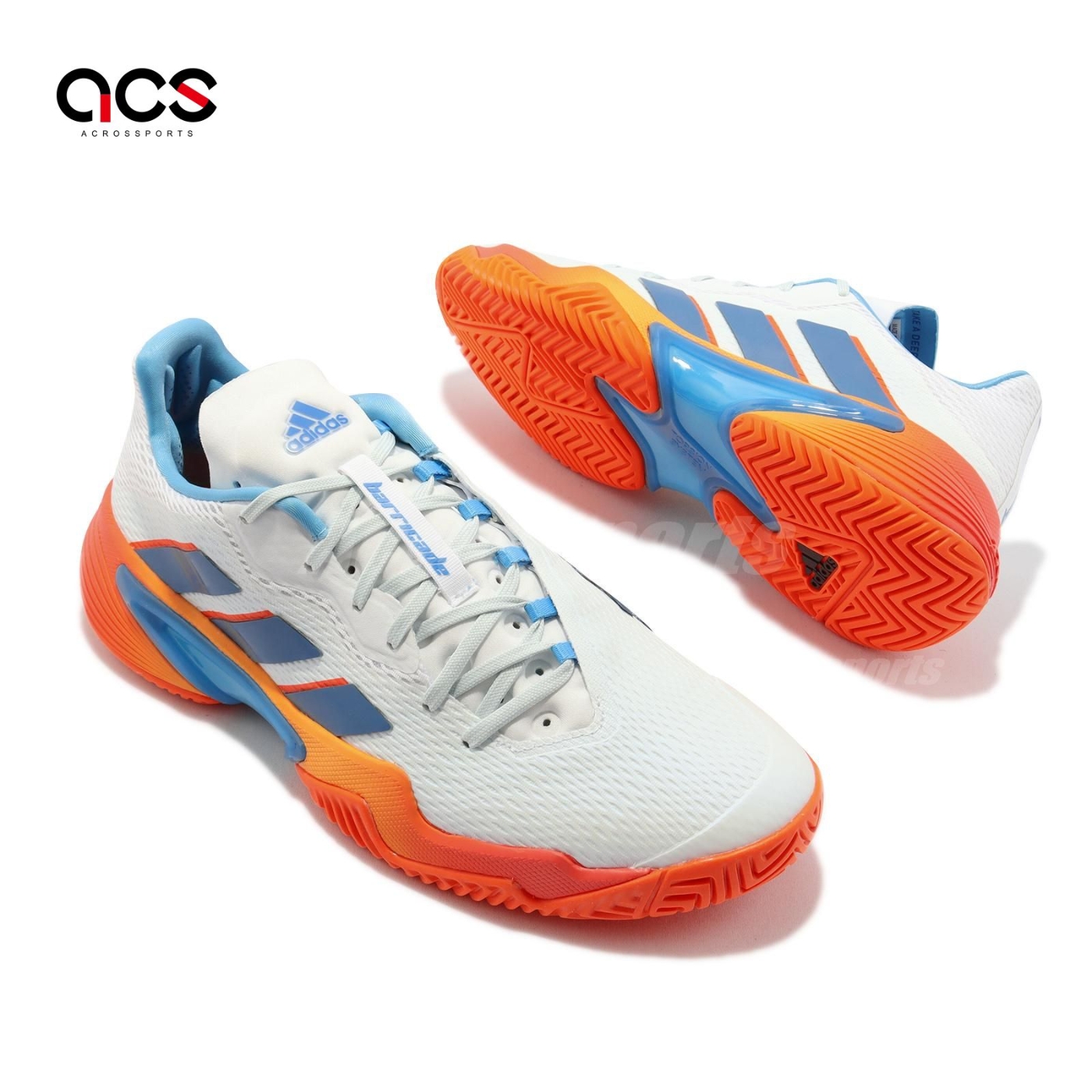 adidas 網球鞋Barricade M 男鞋白藍橘穩定緩震抓地運動鞋GW2963 | 其他