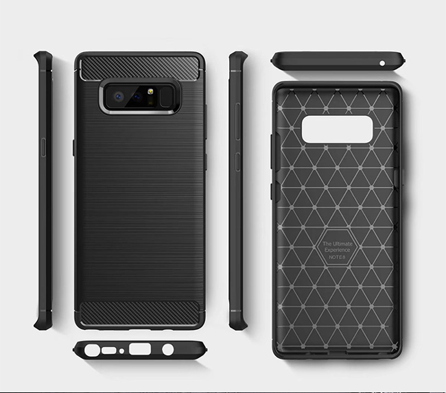 揚邑Samsung Galaxy S9 5.8吋碳纖維拉絲紋軟殼散熱防震抗摔手機殼-黑