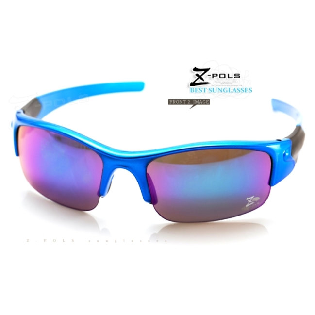 【Z-POLS】兒童專用烤漆質感藍 防爆安全電鍍七彩綠PC運動眼鏡