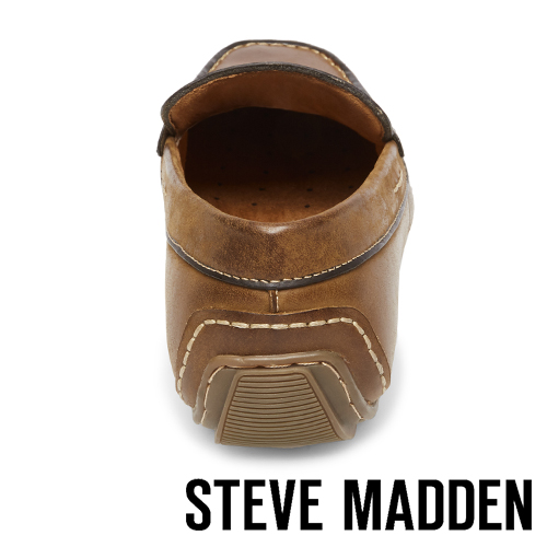 STEVE MADDEN-GARTER 真皮男士雅痞懶人鞋-咖啡