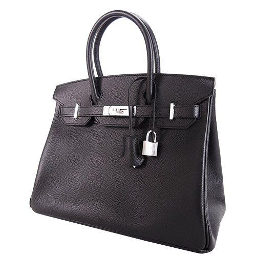 HERMES BIRKIN Epson防刮牛皮柏金包(30CM/黑89/銀釦)