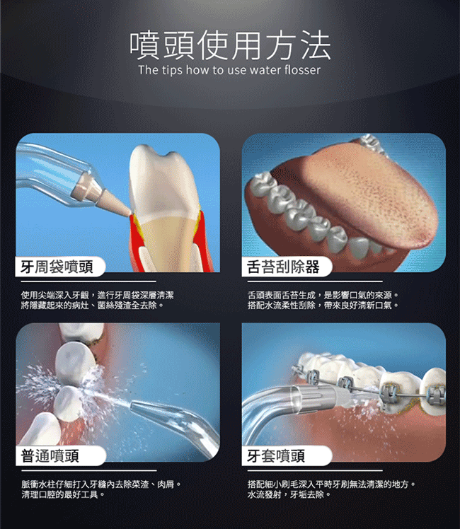 【家適帝】3段脈衝便攜充電沖牙機