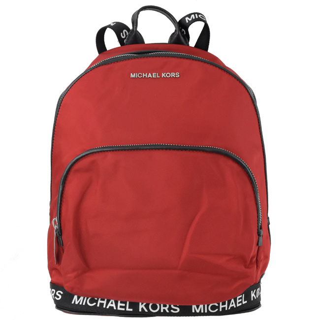 MICHAEL KORS Connie 金屬LOGO尼龍拉鍊後背包(紅)