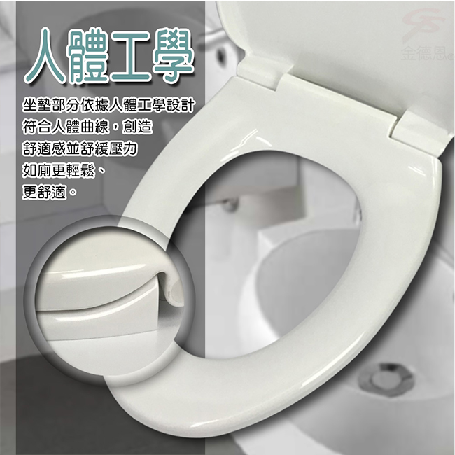 金德恩 台灣製造專利款 TOTO/HCG通用型加長48cm靜音緩降式馬桶蓋 (兩色)