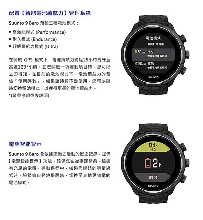 SUUNTO 9 Baro 超長電池續航力及氣壓式高度的多項目運動GPS腕錶 (鈦金屬黑)