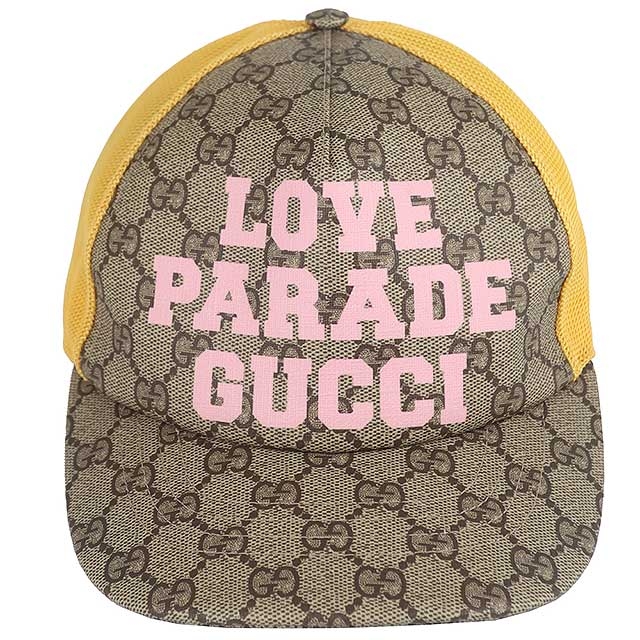 GUCCI LOVE PARADE 卡其黃色防水布棒球帽-M | 皮帶| Yahoo奇摩購物中心