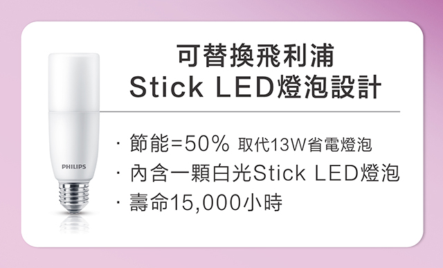 【飛利浦PHILIPS LIGHTING】美光廣角護眼LED檯燈 FDS980-時尚紫