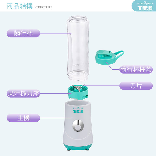 大家源400ml隨行杯果汁機(TCY-6715)