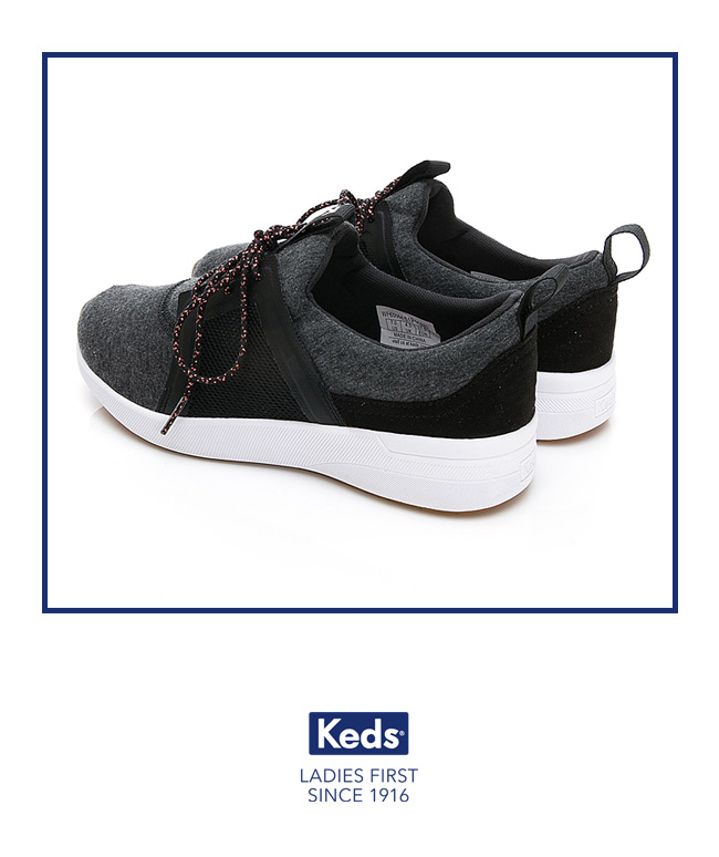 Keds STUDIO FLAIR 完美包覆綁帶輕量休閒鞋-炭黑