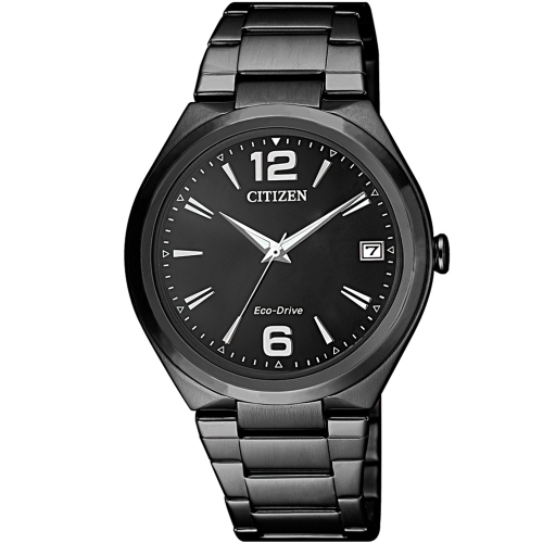 CITIZEN 星辰 簡約風格光動女錶-黑(FE6025-52E)