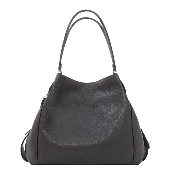 COACH 拋光鵝卵石皮革 / EDIE 31 肩背包(專櫃/深灰)