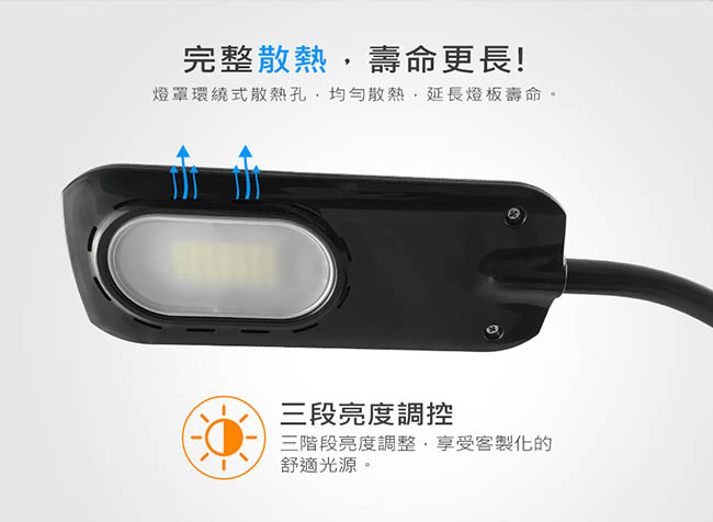 ADATA威剛 LED經典桌夾兩用檯燈