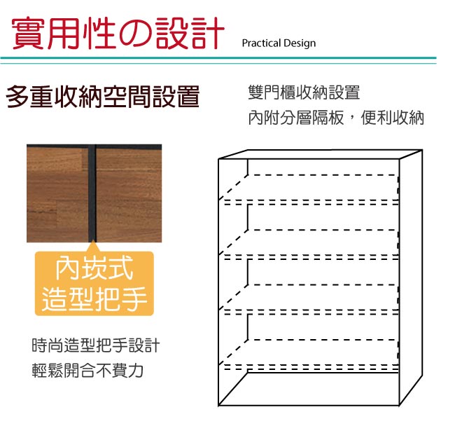 文創集 伊比時尚2.7尺雙色二門鞋櫃/玄關櫃-80x39x120cm免組