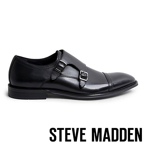 STEVE MADDEN-MADDER 真皮男士美式雙扣式紳士鞋-黑色