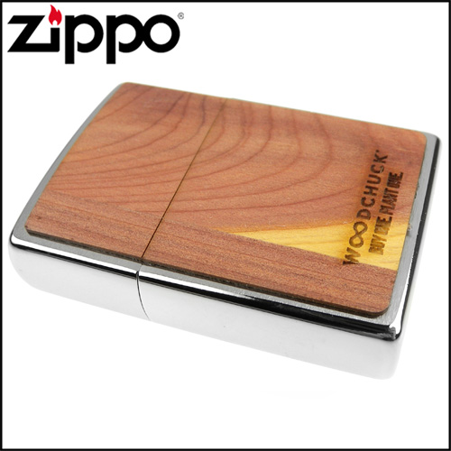 ZIPPO 美系~WOODCHUCK-雪松木貼片打火機-買一顆！種一棵樹！