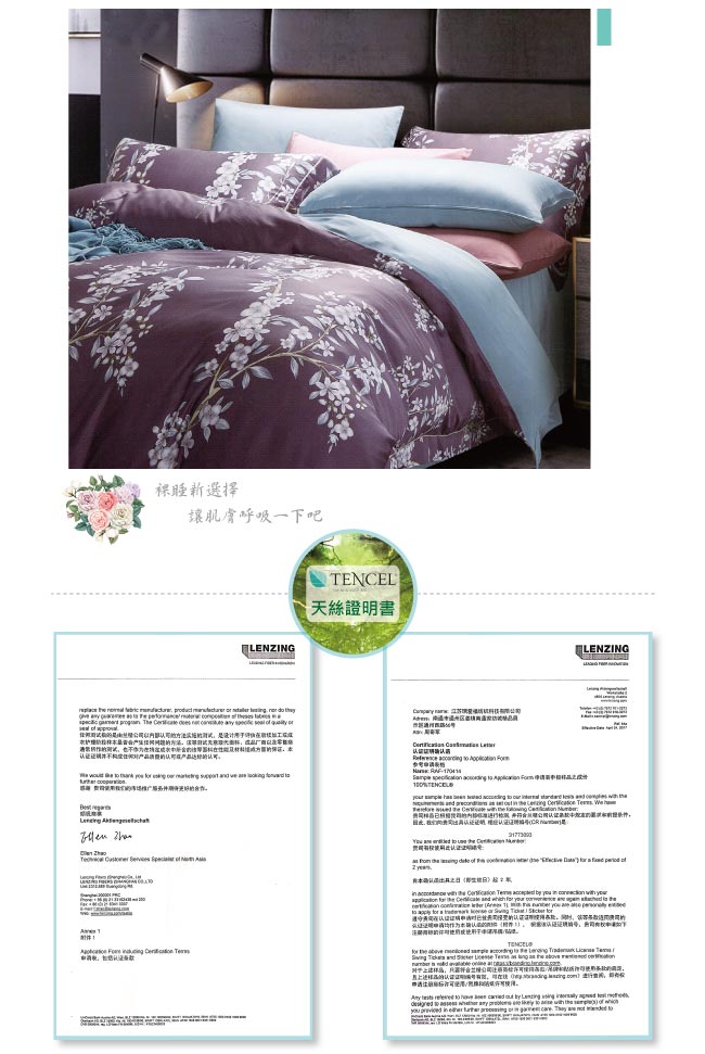 BEDDING-60支100%天絲標準5尺雙人八件式兩用被床罩組-恬韻-TENCEL