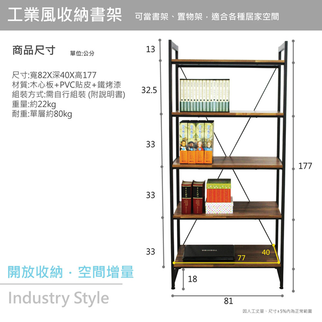 Mr chair 工業風5層收納書架