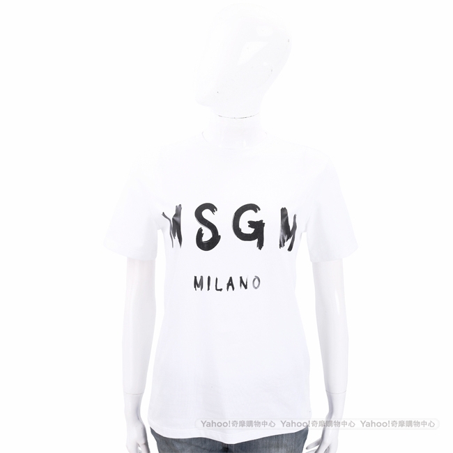 MSGM 品牌人氣款白色字母T恤