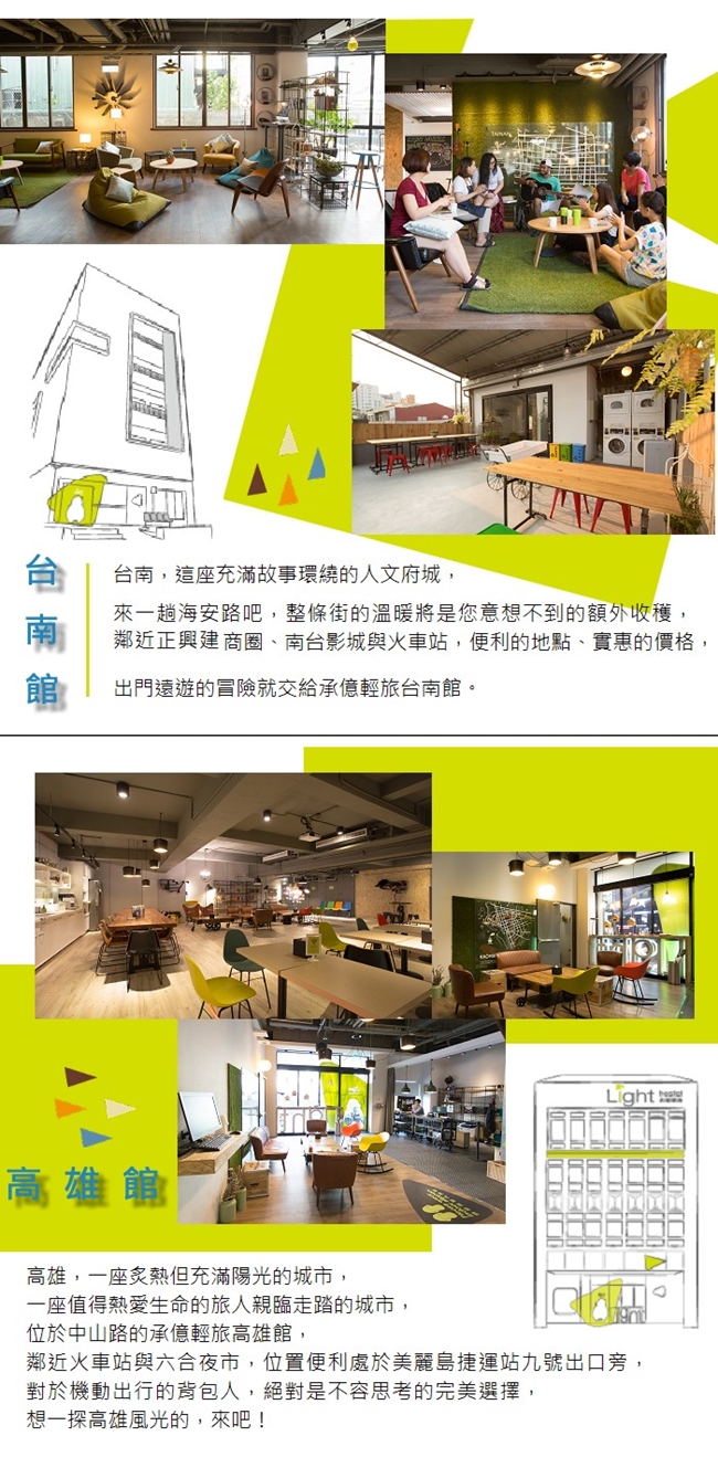 (嘉義/台南/高雄)承億輕旅Light Hostel 雙人套房三館通用住宿券