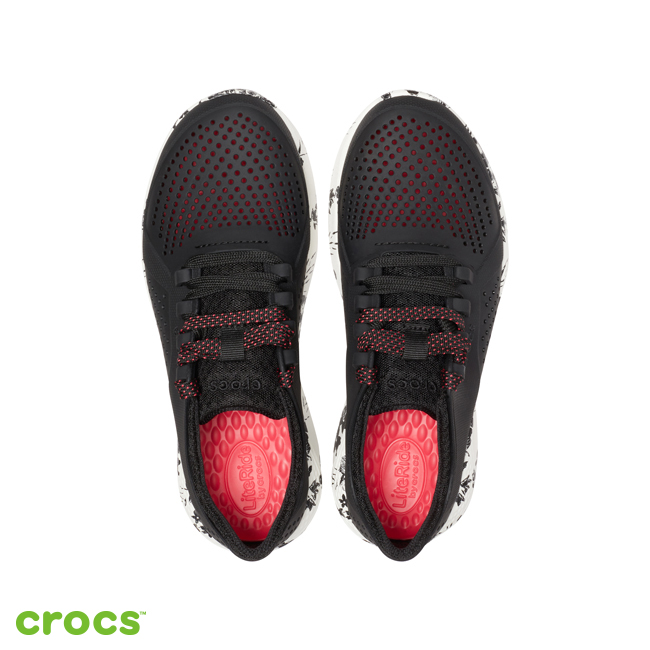 Crocs 卡駱馳 (女鞋) LiteRide古典印花繫帶鞋 205867-066