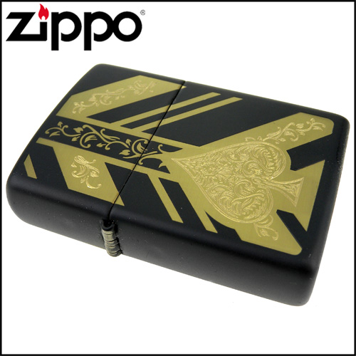 ZIPPO 美系~Ace of Spades-黑桃王牌圖案設計打火機