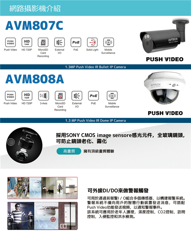 AVTECH HD 1室外3室內監控套裝方案