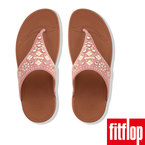 FitFlop LULU AZTEK STUD TOE-THONG-灰粉