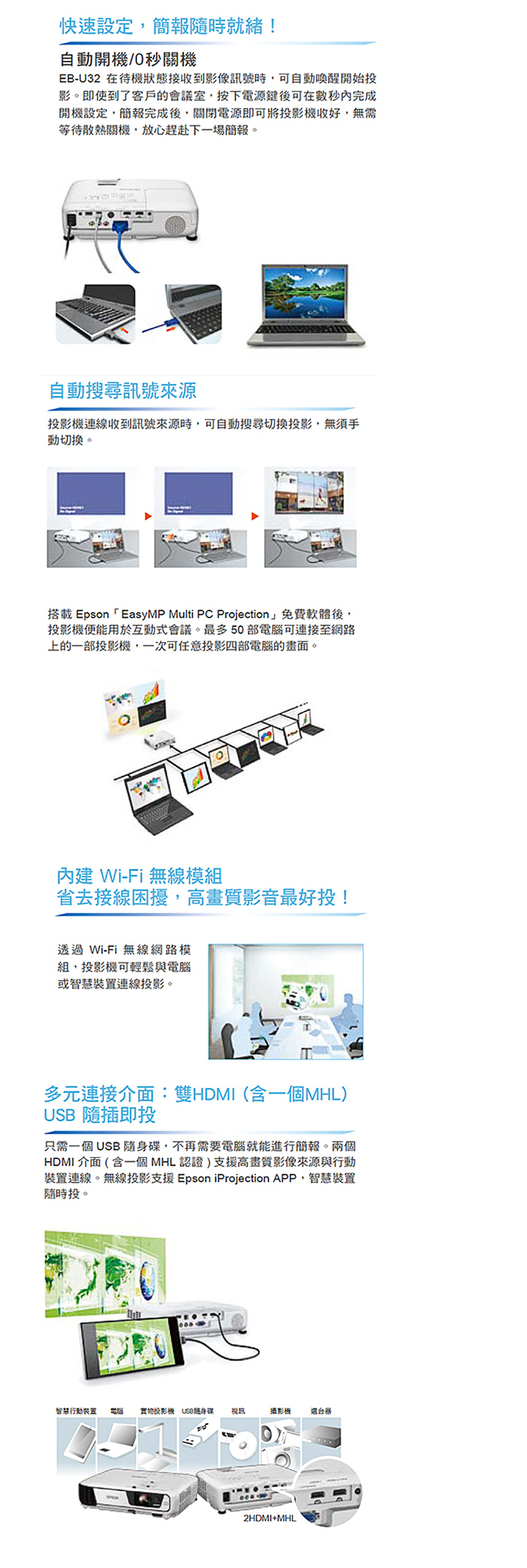 福利品-EPSON EB-U32 液晶投影機