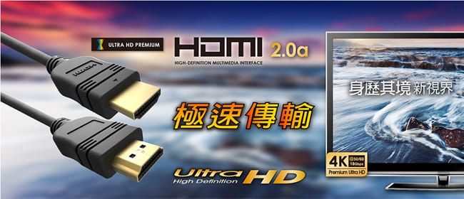 PQI HDMI 2.0a 2M 傳輸線