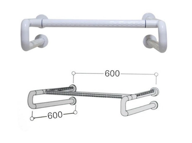 IA051 無障礙 洗手台面盆安全扶手/浴室扶手 ABS 牙白防