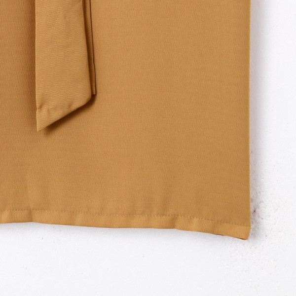 領口綁帶金釦造型裝飾涼感不易皺雪紡上衣-OB大尺碼