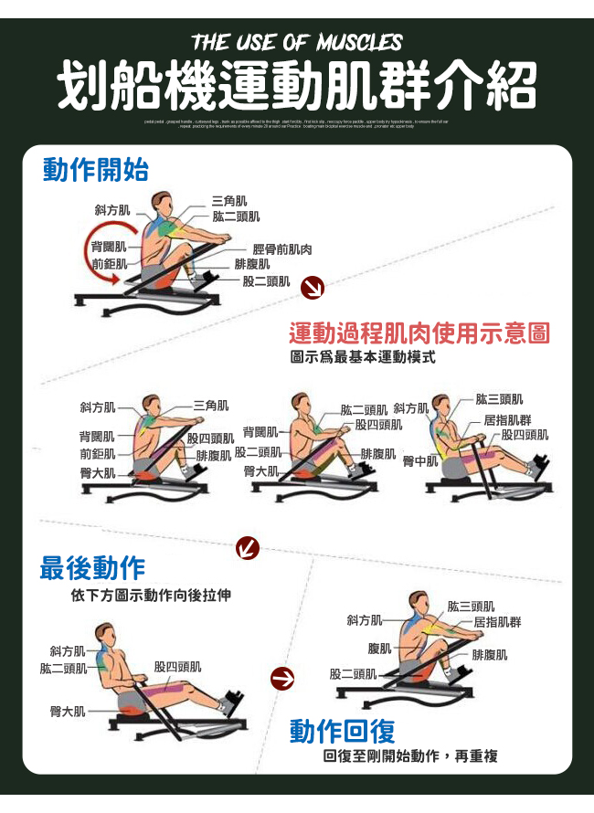 540°全方位划船機 滑船機 健腹機 健腹器